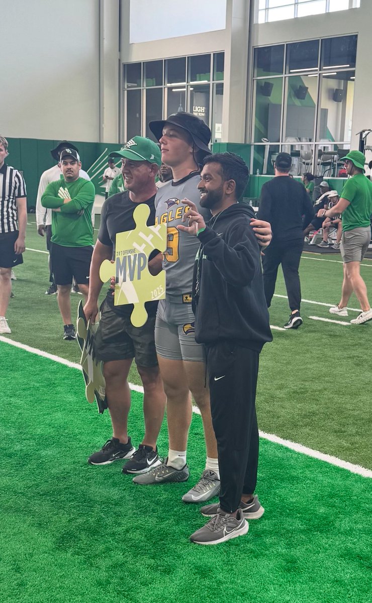 Wow! Just won the UNT 7v7 tournament. Our guys balled out. True team win. Extremely honored to receive another MVP this weekend as well! Huge thanks to the entire UNT staff for putting this on. My stats for the weekend 11 games were 46 TDs and 2 Ints. We went 10-1 as a team for