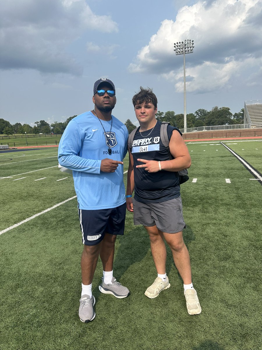 Had a great time at the Berry College camp! <a href="/CoachSchmitzDHS/">Matt Schmitz</a> <a href="/DunHSFootball/">Dunwoody Football</a> <a href="/CoachG_55/">Bernard Granville</a>