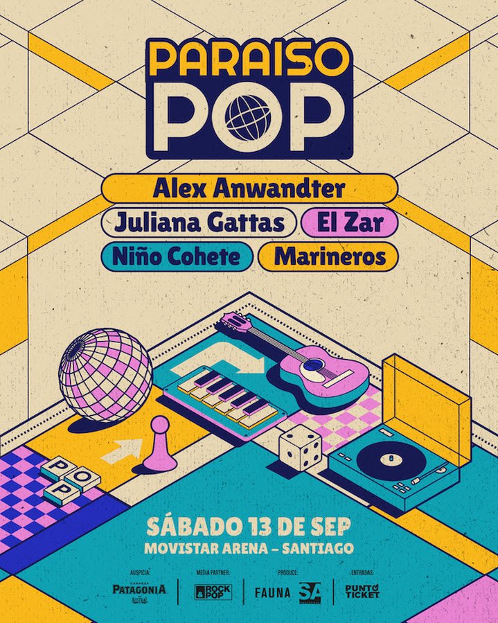 Festival Paraíso Pop confirma su segunda edición para el 13 de septiembre en Movistar Arena

El evento contará con las actuaciones de Alex Anwandter, Juliana Gattas, El Zar, Niño Cohete y Marineros

Entradas a la venta martes 3 de junio desde las 10AM vía Puntoticket