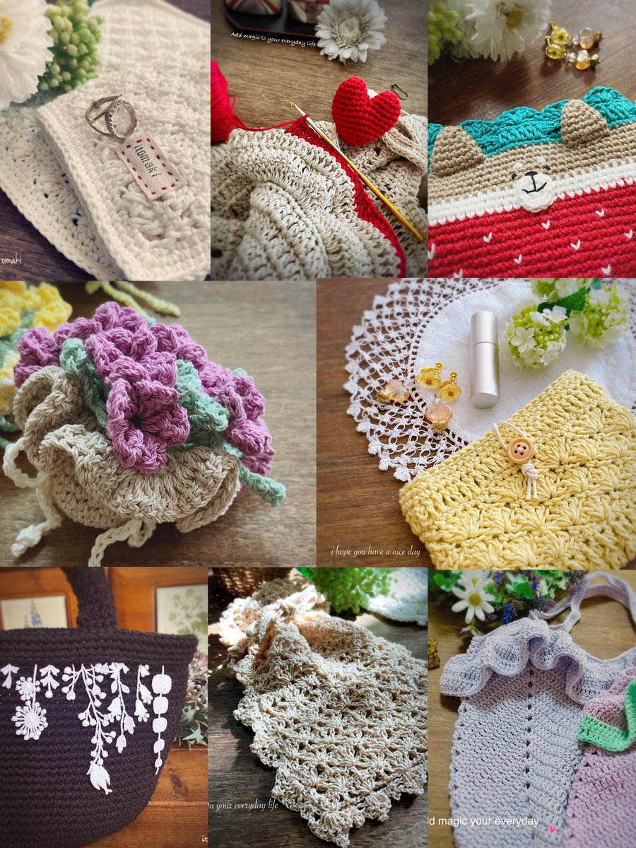 #6月になったのでフォロワーさんに自己紹介しようぜ

編み物時々布作家itomakiです🧶　

キュートからしっとりとした物まで
お作りしております✨
今日という一日を昨日より心豊かに
そんなお手伝いが出来ますように

今月もどうぞ宜しくお願い致します🙇‍♀️