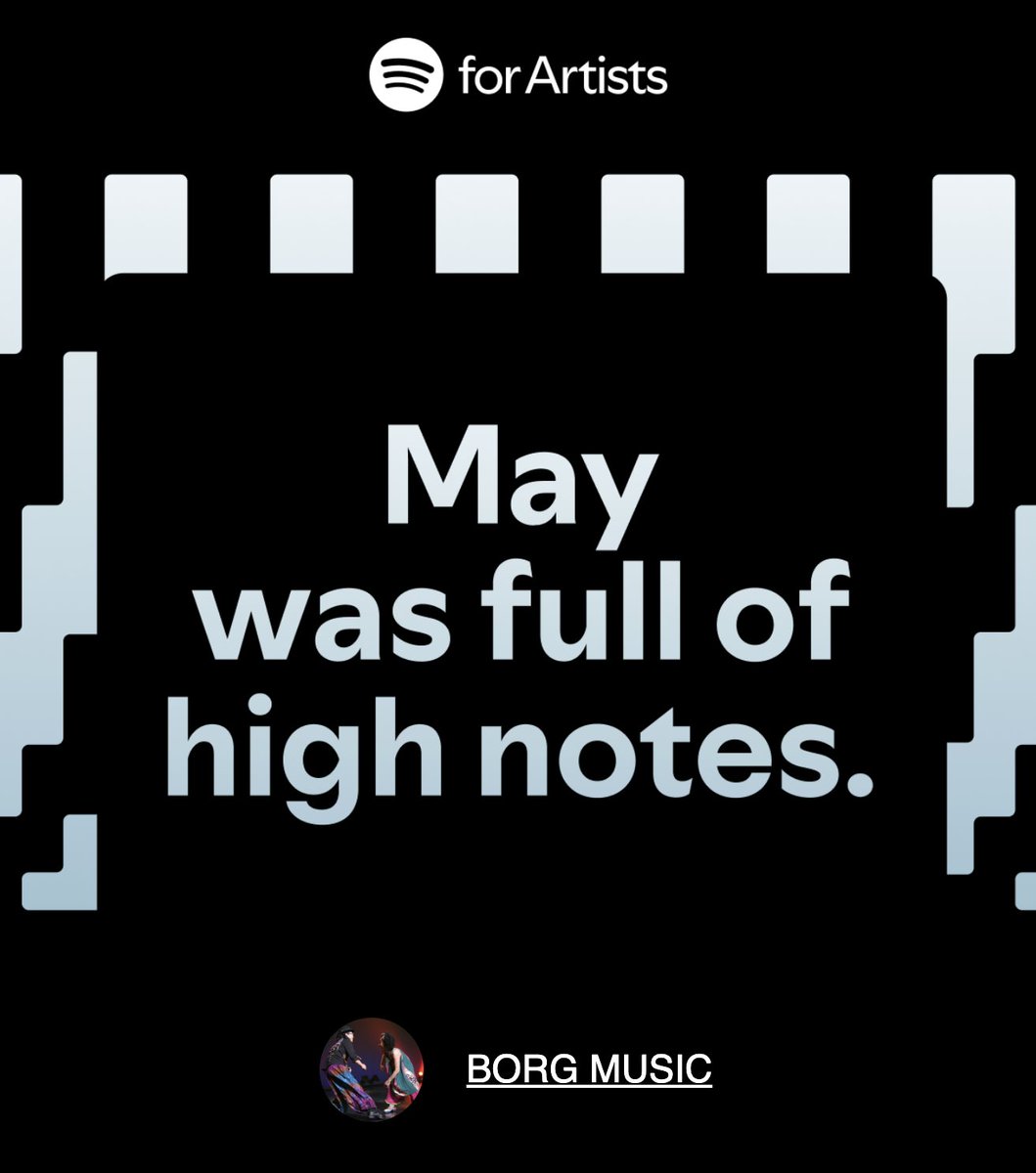 Thanks for all the love in May! Spotify kept doing well for three months straight. I truly appreciate your support!

おかげさまで、3月・4月に続き、5月も順調でした。いつもありがとうございます！
#Spotify #感謝 #愛 #ThankYou #BorgMusic