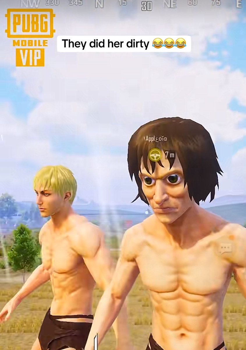 Justrambo_'s tweet photo. I got the cute one can't say the same for her! 😂😭 #pubgmobile #PUBGMVIP #AttackOnTitan https://t.co/9bp8MGdWnK