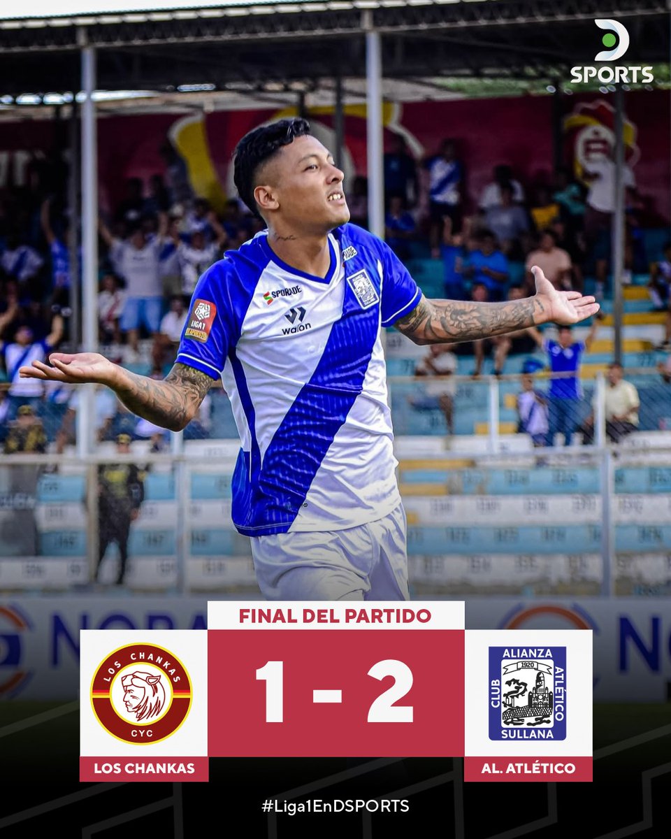 LOS CHURRES LOGRARON SU SEXTO TRIUNFO AL HILO 🔥

☀️ Alianza Atlético venció 2-1 🆚 Los Chankas en Andahuaylas por la fecha 14 del Torneo Apertura 🏆 

⚽ Camargo 21' | Graneros 🇦🇷 18' Perleche 69'

📝 Los sullanenses son cuartos con 2️⃣5️⃣ y Chankas, duodécimos con 1️⃣5️⃣

#Liga1 🇵🇪