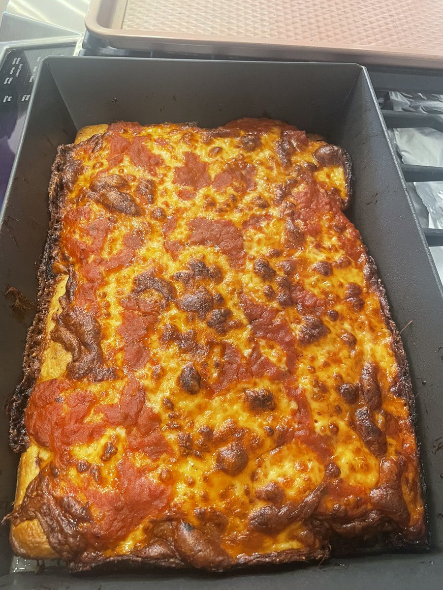 "It's not Buddy's, but it's close! 🍕 Detroit Style Pizza — those who know, know! #DetroitPizza