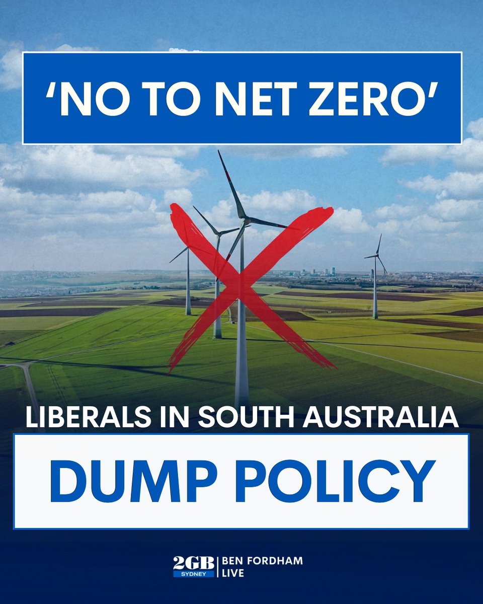 BenFordhamLive's tweet photo. The SA Liberal Party is saying NO to net zero.

They’ve dropped their support for the policy.

They’re now calling on the Federal Liberals to do the same.

Listen to the details HERE.

🎧https://t.co/QuEsPmWS7I🎧 https://t.co/Xt4BM0GhRA