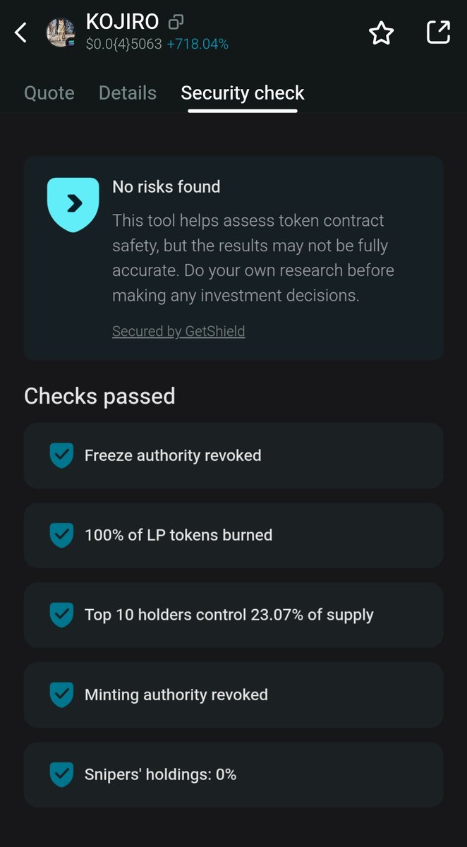 No risk found about $kojiro, The rally begins 🔥