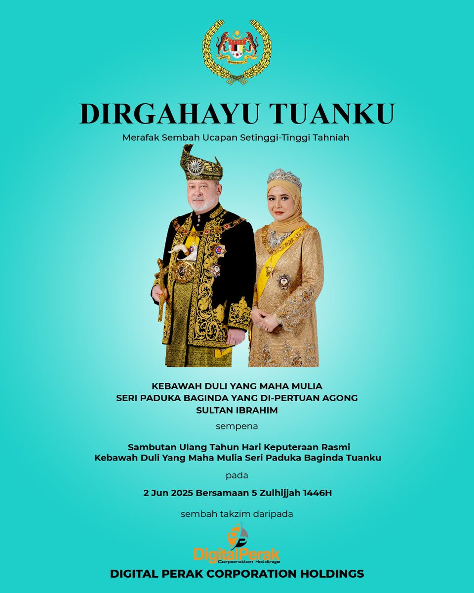 𝐃𝐈𝐑𝐆𝐀𝐇𝐀𝐘𝐔 𝐓𝐔𝐀𝐍𝐊𝐔

Sembah Takzim daripada Digital Perak Corporation Holdings

#DigitalPerak