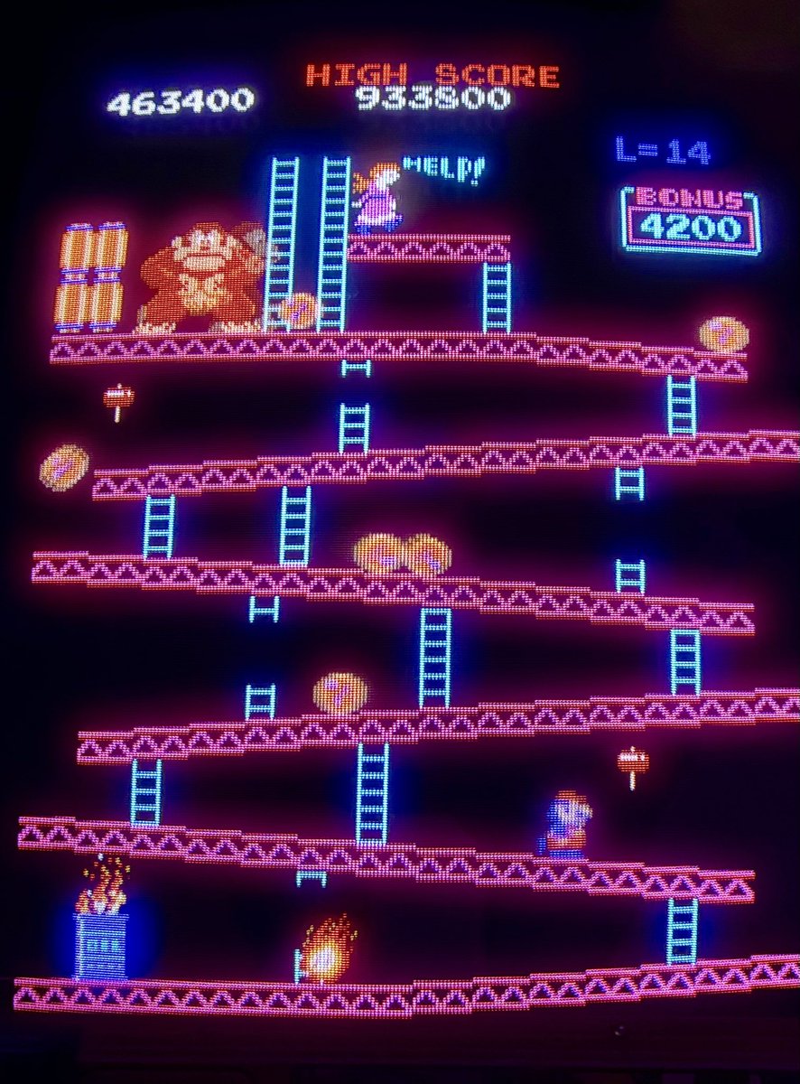 Retro_Russ_'s tweet image. 463,400 L14-1 on #DonkeyKong tonight! Very pleased with but as always i feel i can do better as there were a couple of avoidable deaths in that. At least its my highest score an a real cabinet. #arcade #retrogaming