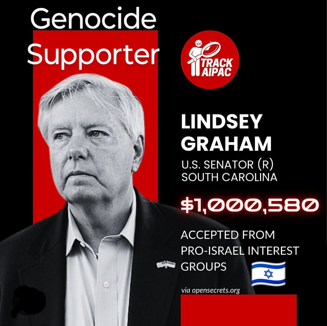 NatalieMonarrez's tweet image. Loyal to foreign, terrorist Israel, not the USA. #LindseyGraham #SouthCarolina #AIPACtool #VoteHimOut 🩸🩸🩸💲💲💲