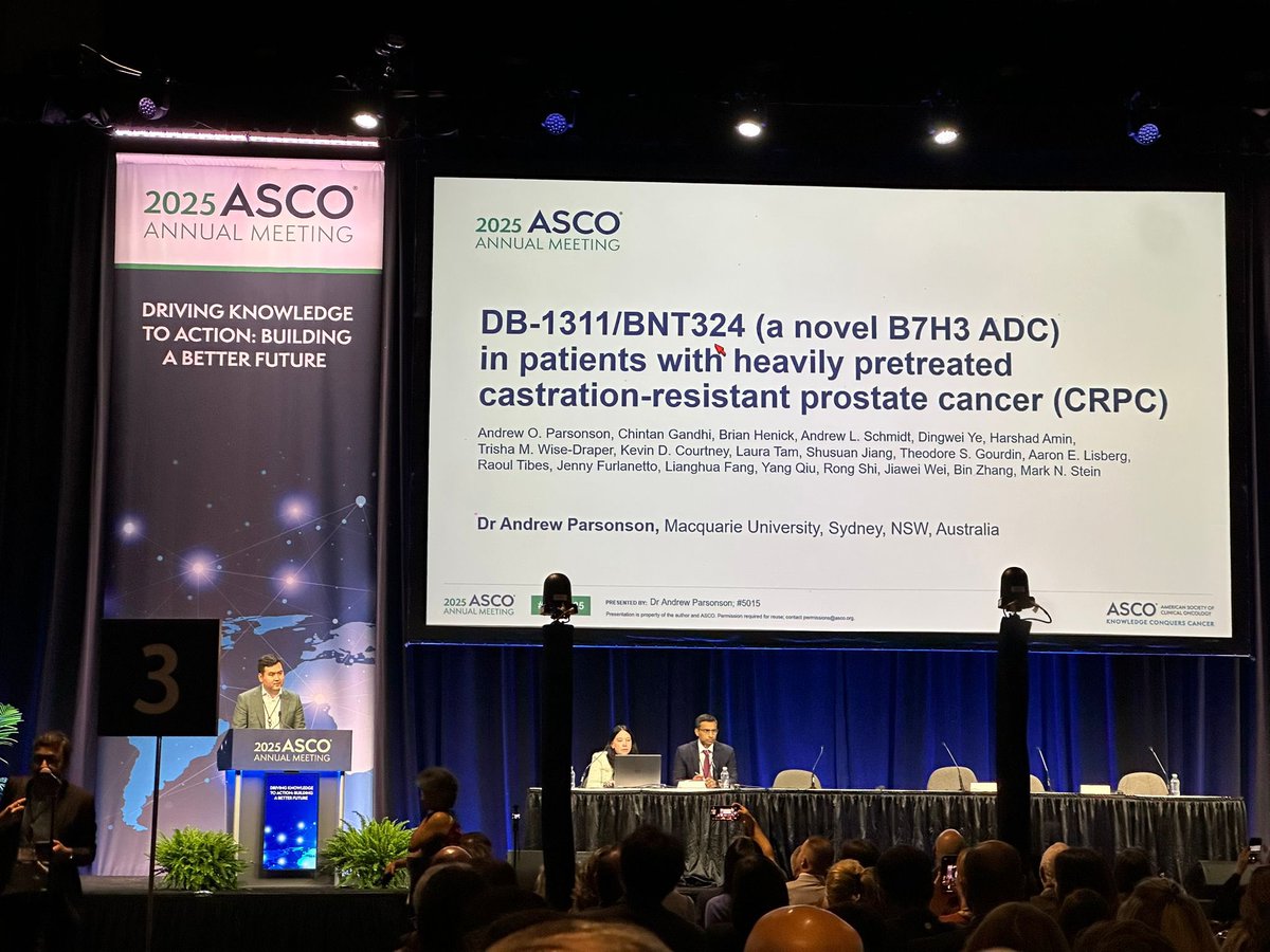 Dr Andrew Parsonson (@aoparsonson) on Twitter photo Grateful for the opportunity to present DB-1311/BNT324 (a novel B7H3 ADC) a Ph 1/2 study in patients with heavily pretreated CRPC (Abstract #5015) at #ASCO25 š¤ <a href="/Macquarie_Uni/">Macquarie University</a> investigators: John Park <a href="/DSabanathan/">Dhanusha Sabanathan</a> <a href="/HowardGurney/">Howard Gurney</a> <a href="/AlisonZhangMBBS/">Alison Zhang</a> Wei Yen Chan š§µ 1/7 Grateful for the opportunity to present DB-1311/BNT324 (a novel B7H3 ADC) a Ph 1/2 study in patients with heavily pretreated CRPC (Abstract #5015) at #ASCO25 š¤ <a href="/Macquarie_Uni/">Macquarie University</a> investigators: John Park <a href="/DSabanathan/">Dhanusha Sabanathan</a> <a href="/HowardGurney/">Howard Gurney</a> <a href="/AlisonZhangMBBS/">Alison Zhang</a> Wei Yen Chan š§µ 1/7