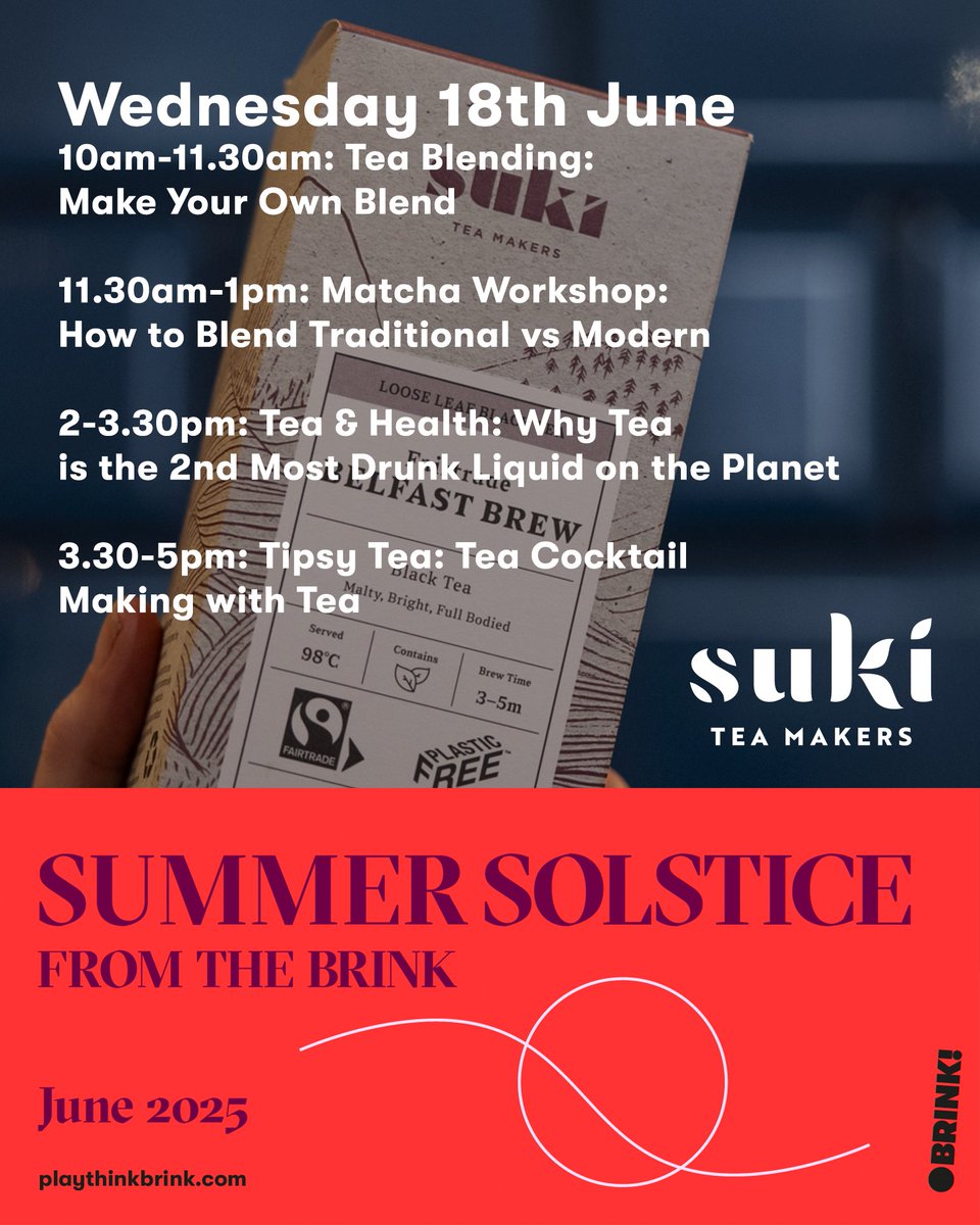 🧵Make, mend, and create at Summer Solstice from the Brink! (13–22 June): Natural fibres, screen printing, up-cycling &amp; fashion with purpose 🌿✂️
📍Brink!, Union Street, Belfast
🔗 playthinkbrink.com/summersolstice… for more info &amp; tickets #heritageskills #workshops #paywhatyoucan