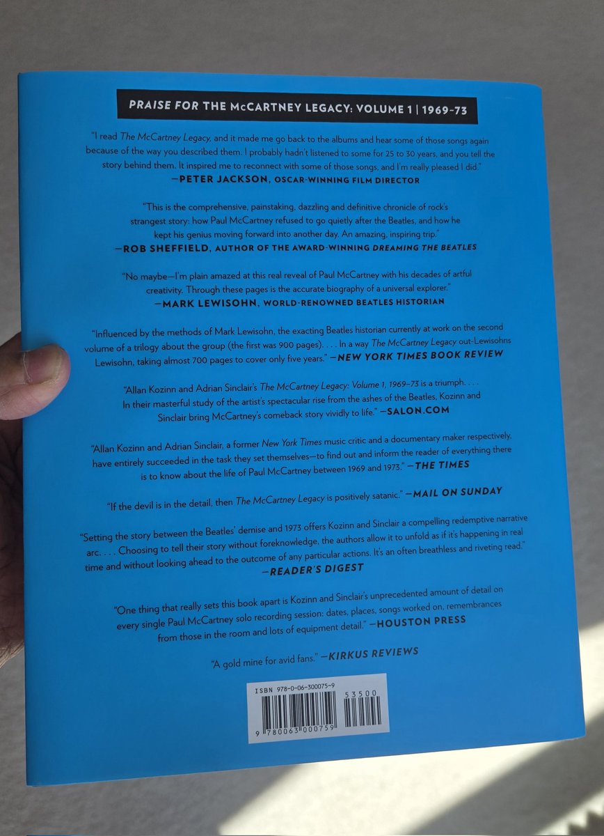 Marvin Matthews π¨π¦ (@krimar) on Twitter photo 'The McCartney Legacy Vol 2 1974-1980' (2023) by Allan Kozinn & Adrian SinclairΒ
<a href="/McCARTNEYLEGACY/">THE McCARTNEY LEGACY ππ</a>
My extensive reading experience includes numerous books, yet I have never encountered a 700+ page book that I wished would continue.
1/5 'The McCartney Legacy Vol 2 1974-1980' (2023) by Allan Kozinn & Adrian SinclairΒ
<a href="/McCARTNEYLEGACY/">THE McCARTNEY LEGACY ππ</a>
My extensive reading experience includes numerous books, yet I have never encountered a 700+ page book that I wished would continue.
1/5