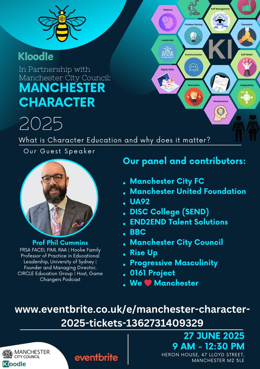 Our Managing Partner, <a href="/DrPhilCummins/">Dr Phil Cummins</a>, will be speaking at Manchester Character 2025 on 27 June, hosted by our friends at <a href="/KloodleUK/">Kloodle</a>.

Join us to explore how character shapes great schools!

 Register: hubs.la/Q03q1-jF0

#ManchesterCharacter2025 #LetsGo