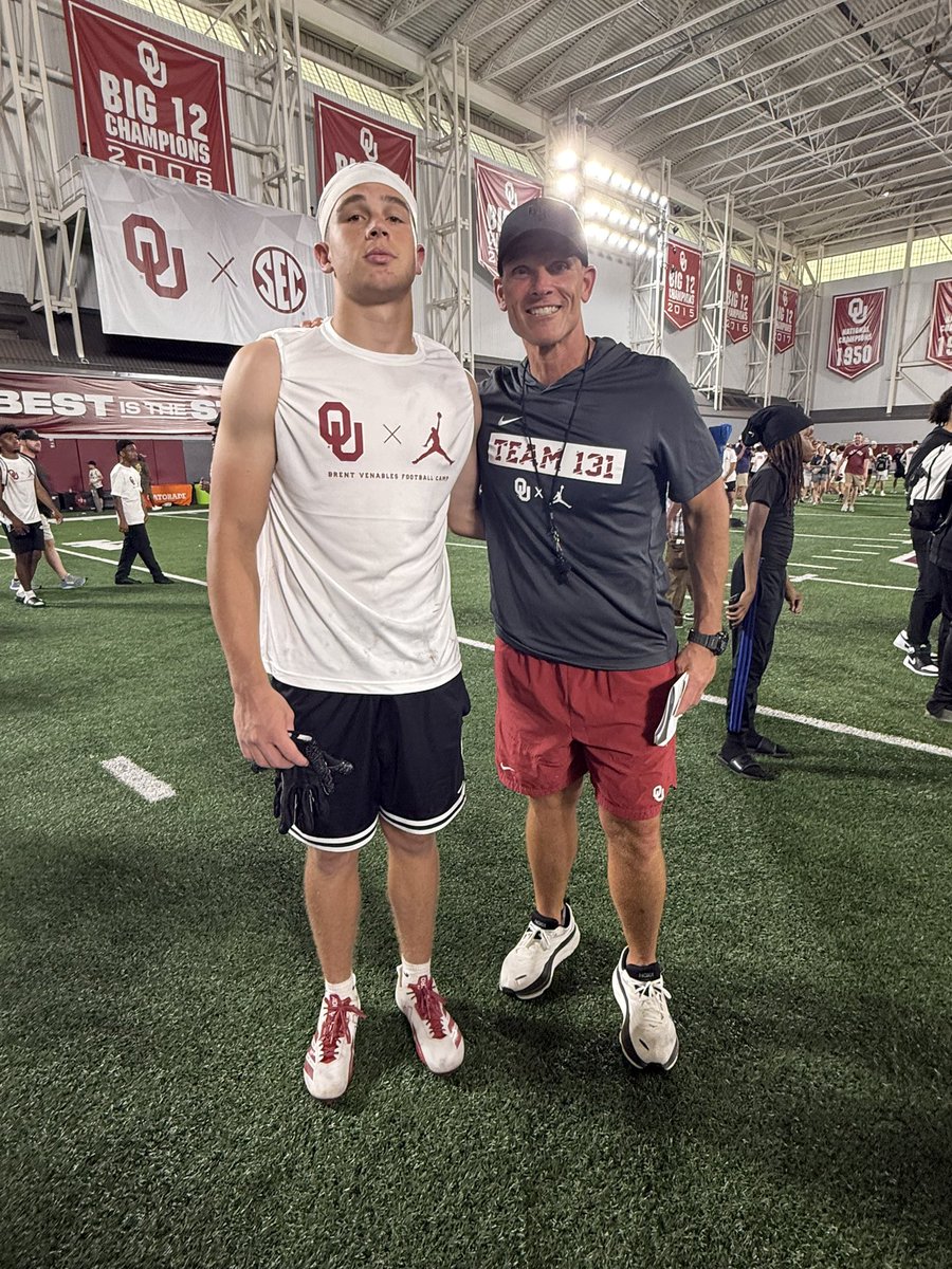 @dcoursey_22 (@dbcoursey) on Twitter photo Had a great camp <a href="/OU_Football/">Oklahoma Football</a> can’t wait to be back for a game day visit
<a href="/CoachVenables/">Brent Venables</a>
<a href="/CoachToddBates/">Todd Bates</a>
<a href="/OU_CoachB/">Bill Bedenbaugh</a>
<a href="/CoachEmmett/">Emmett Jones</a>
<a href="/coach_bhall/">Brandon Hall</a>
<a href="/JimNagy_Sooners/">Jim Nagy</a> Had a great camp <a href="/OU_Football/">Oklahoma Football</a> can’t wait to be back for a game day visit
<a href="/CoachVenables/">Brent Venables</a>
<a href="/CoachToddBates/">Todd Bates</a>
<a href="/OU_CoachB/">Bill Bedenbaugh</a>
<a href="/CoachEmmett/">Emmett Jones</a>
<a href="/coach_bhall/">Brandon Hall</a>
<a href="/JimNagy_Sooners/">Jim Nagy</a>