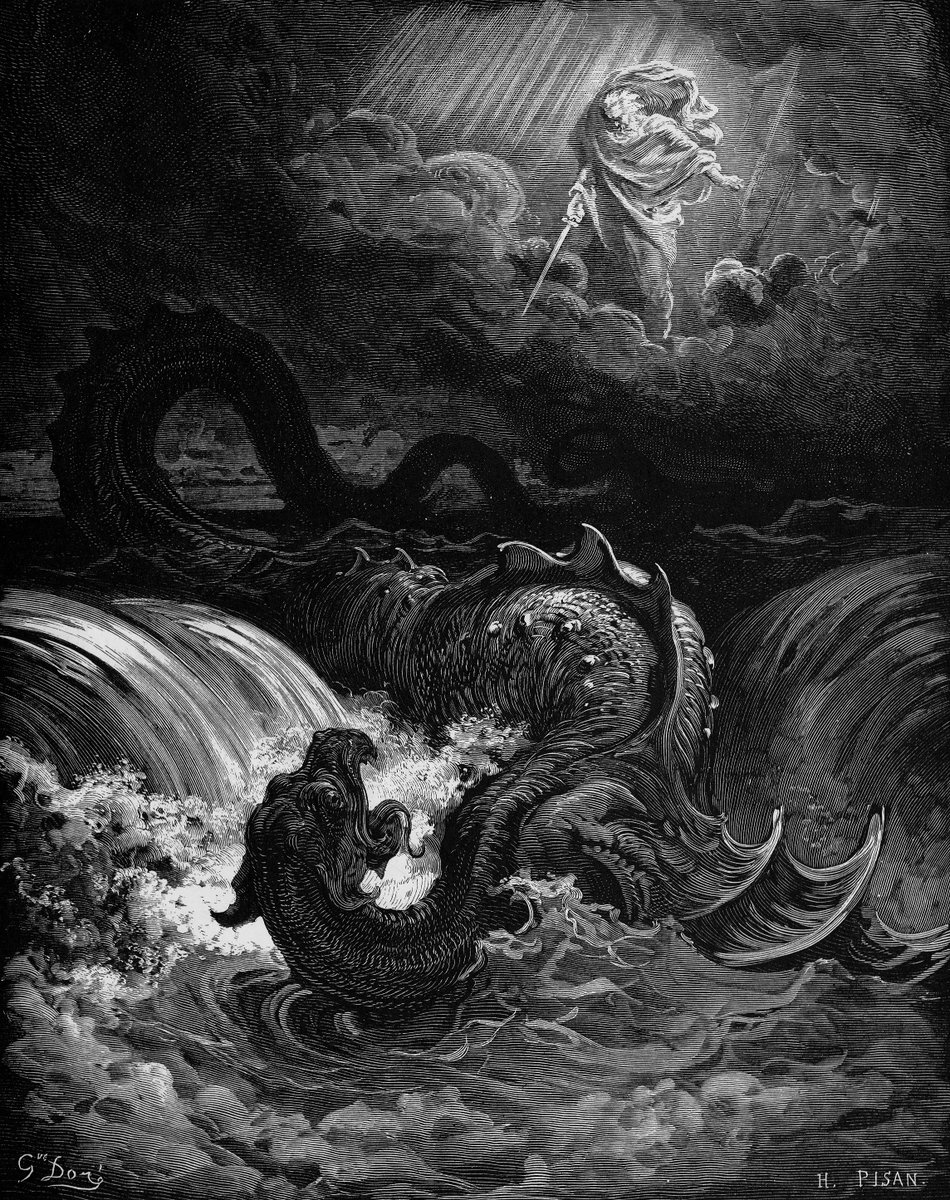 Gustave Doré (1832-1883), Destruction of Leviathan (La destrucción de Leviatán), 1865, Grabado