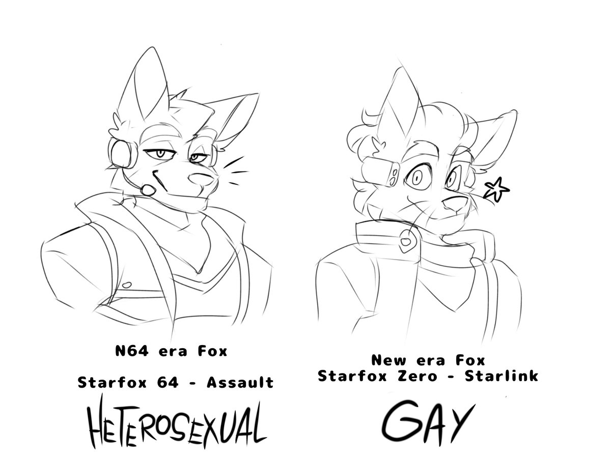 Thanks to Nintendo resetting the timeline, I have this headcannon again. I know it's practically impossible for Nintendo to make one of its characters LGBT, but LET ME LIVE MY FANTASY 🥀

#starfox