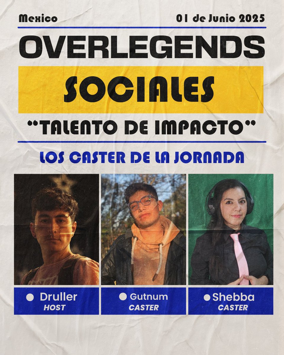 Star Legends eSports (@starlegendses) on Twitter photo 🎙️✨¡DERROCHE DE TALENTO ESTA NOCHE! 🔥
Para cerrar con broche de oro contaremos con la presencia de estos talentosos casters, nos harán sentir la emoción de cada victoria a flor de piel, no te lo pierdas y acompañanos⚡
🎙 <a href="/Druller900/">Francisco I.</a>
🎙 <a href="/ShebbaCaster/">Shebba 🇲🇽 🩷💜💙🇵🇸</a>
🎙 <a href="/GutNun/">GutNun</a>
📺 🎙️✨¡DERROCHE DE TALENTO ESTA NOCHE! 🔥
Para cerrar con broche de oro contaremos con la presencia de estos talentosos casters, nos harán sentir la emoción de cada victoria a flor de piel, no te lo pierdas y acompañanos⚡
🎙 <a href="/Druller900/">Francisco I.</a>
🎙 <a href="/ShebbaCaster/">Shebba 🇲🇽 🩷💜💙🇵🇸</a>
🎙 <a href="/GutNun/">GutNun</a>
📺