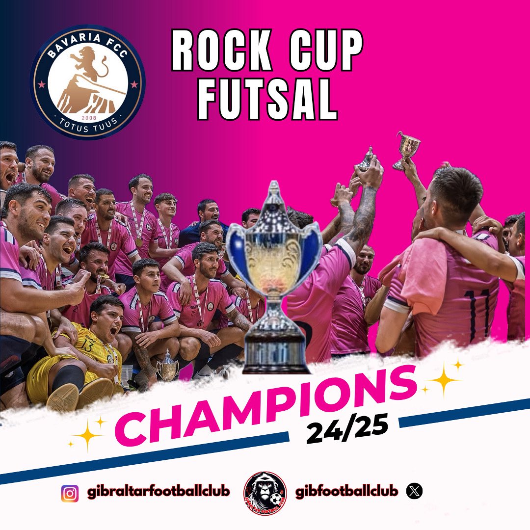 🏆🇬🇮
Rock Cup Futsal 2024/2025

Bavaria SC became Rock Cup champion by beating Europa FC  5-3. 

Congratulations guys!! 

#tercentenarysportshall #bavariasc #rockcupfutsal #rockcupgibraltar #rockcupgibraltar2025