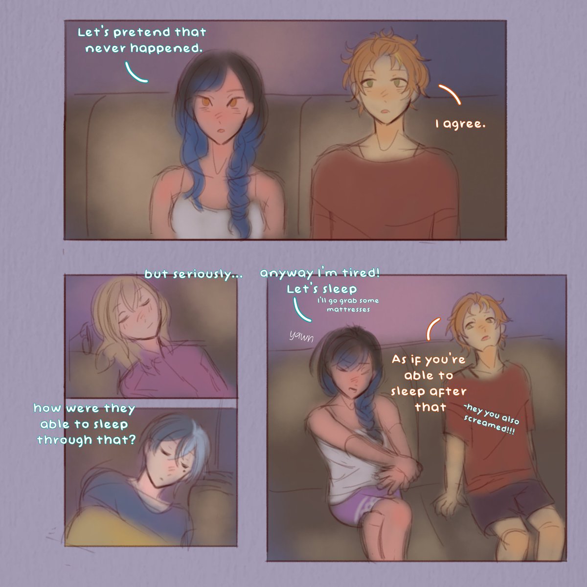 Two sleepheads and two idiots
#prsk_FA #vbs #小豆沢こはね #白石杏 #東雲彰人 #青柳冬弥 #杏こは #彰冬 #akitoya #anhane