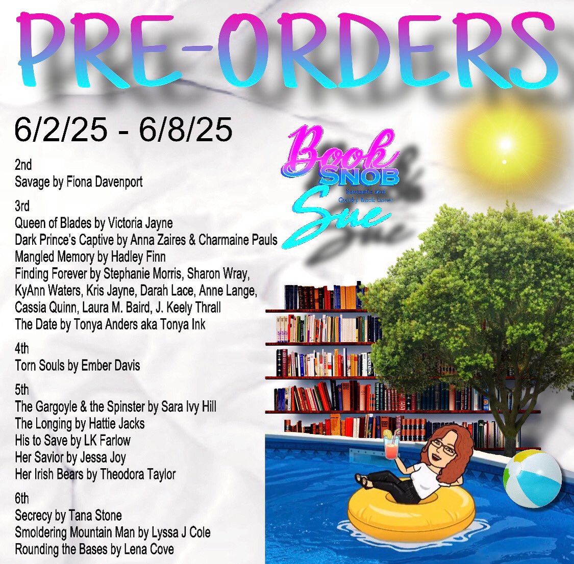 Book Snob Sue (@booksnobsue) on Twitter photo 📚PRE-ORDERS📚 #ad
<a href="/AuthorFionaD/">Fiona Davenport</a>
<a href="/AuthorVictoriaJ/">Victoria Jayne</a>
<a href="/AnnaZaires/">Anna Zaires</a> & <a href="/CharmainePauls/">Charmaine Pauls</a>
Hadley Finn
<a href="/DarahLace/">Darah Lace</a>
<a href="/LauraMBaird/">Laura M. Baird - Author</a>
Tonya Ink
Ember Davis
<a href="/saraivyhill/">Sara Ivy Hill</a>
Hattie Jacks
LK Farlow
Jessa Joy
Theodora Taylor
<a href="/lyssacolebooks/">Lyssa Cole</a>
Lena Cove
LINKS
facebook.com/share/p/19rSus… 📚PRE-ORDERS📚 #ad
<a href="/AuthorFionaD/">Fiona Davenport</a>
<a href="/AuthorVictoriaJ/">Victoria Jayne</a>
<a href="/AnnaZaires/">Anna Zaires</a> & <a href="/CharmainePauls/">Charmaine Pauls</a>
Hadley Finn
<a href="/DarahLace/">Darah Lace</a>
<a href="/LauraMBaird/">Laura M. Baird - Author</a>
Tonya Ink
Ember Davis
<a href="/saraivyhill/">Sara Ivy Hill</a>
Hattie Jacks
LK Farlow
Jessa Joy
Theodora Taylor
<a href="/lyssacolebooks/">Lyssa Cole</a>
Lena Cove
LINKS
facebook.com/share/p/19rSus…