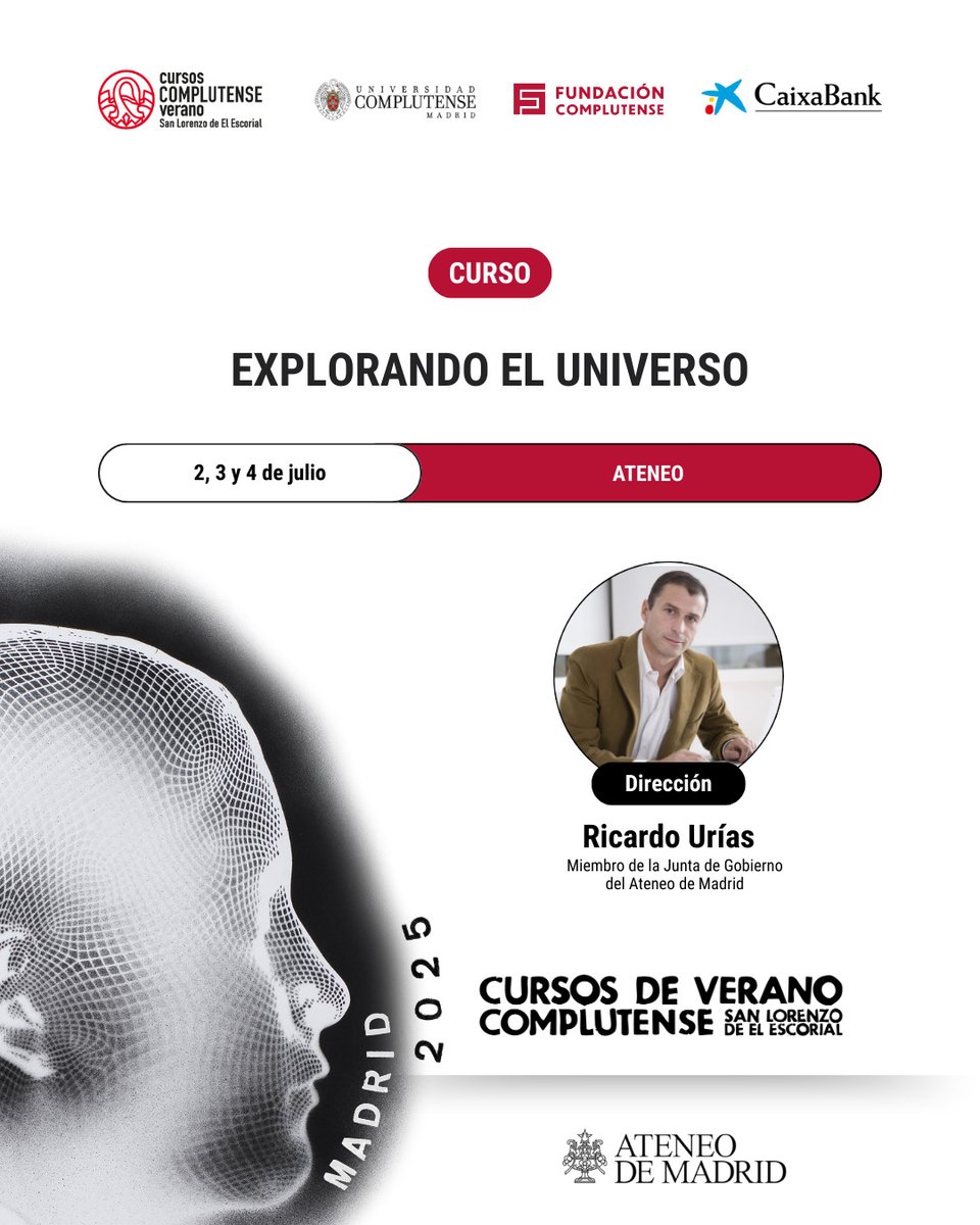 Ateneo de Madrid (@ateneodemadrid) on Twitter photo Desde el Ateneo de Madrid queremos recordar nuestra participación en la programación de los Cursos de Verano de la Universidad Complutense de Madrid 2025.
Para más información en:
cursosdeverano.ucm.es/matricula/norm…
<a href="/fundacionucm/">Fundación Complutense</a> Desde el Ateneo de Madrid queremos recordar nuestra participación en la programación de los Cursos de Verano de la Universidad Complutense de Madrid 2025.
Para más información en:
cursosdeverano.ucm.es/matricula/norm…
<a href="/fundacionucm/">Fundación Complutense</a>