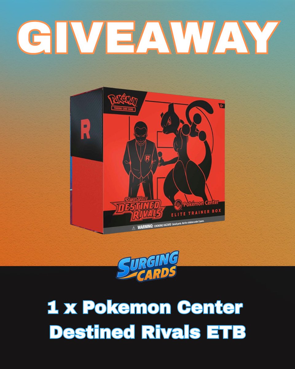 SurgingCards's tweet image. 🚨DESTINED RIVALS POKEMON CENTER ETB GIVEAWAY🚨

Rules. 
1. Follow and retweet. 
2. Comment your favorite card in the set. 
3. Join the discord. discord.gg/surgingcards

Winner chosen 6/10/25.