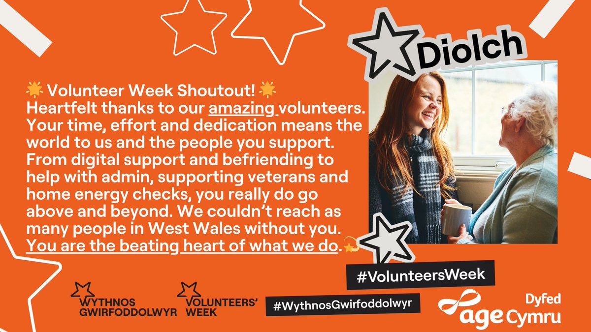 🌟 Volunteers Week Shoutout! 🌟

Heartfelt thanks to our amazing volunteers.Your time, effort and dedication means the world to us and the people you support. You are the beating heart of what we do.💫 #VolunteersWeek

 ageuk.org.uk/cymru/dyfed/ge…