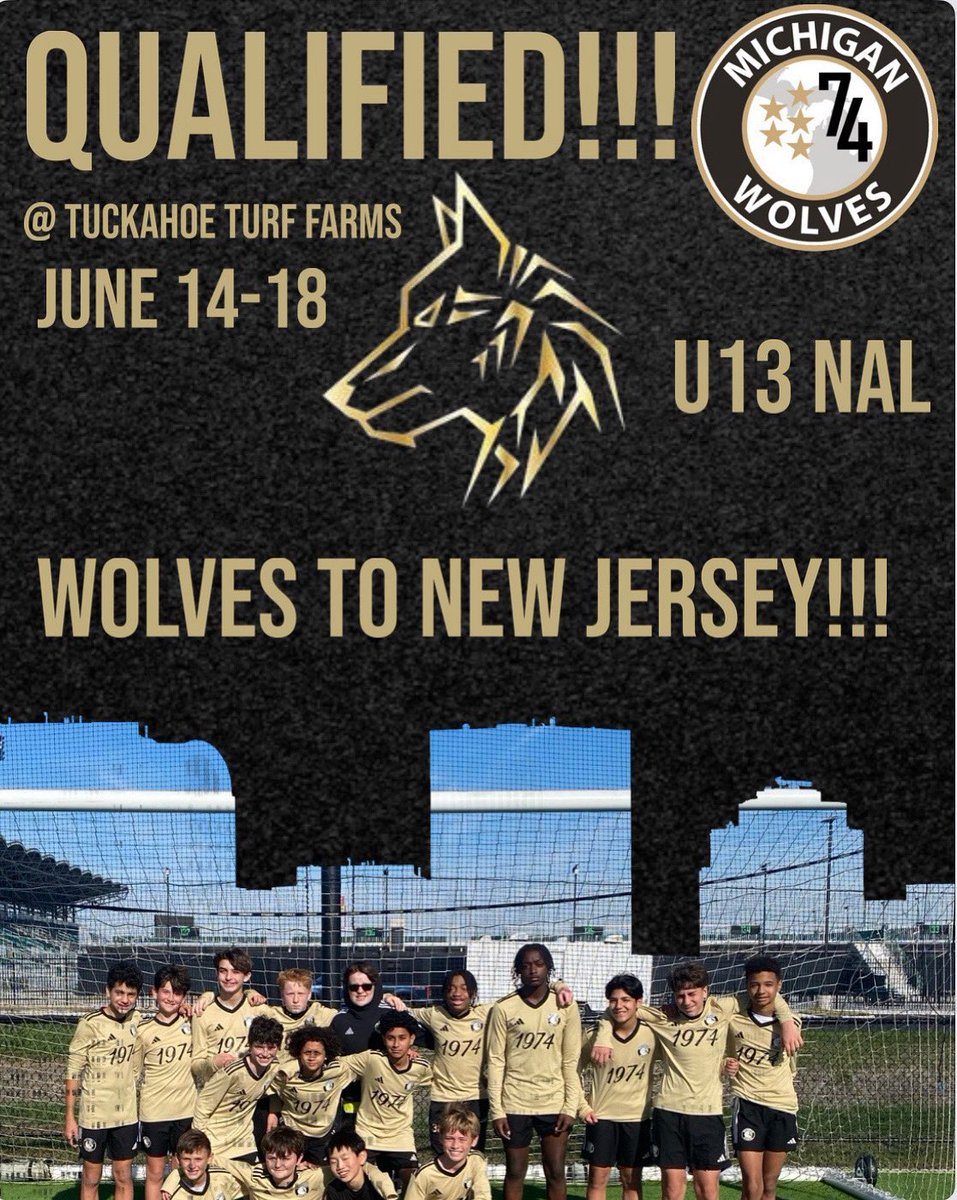 ⭐️2012 Michigan Wolves have qualified for the 2025 NAL National Championships in New Jersey!⭐️

#wolvesway ⭐️⚽️🐺