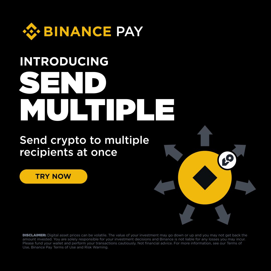 Send Multiple is here! Try Binance Pay’s new feature for bulk sending cryptos to multiple recipients at once. Perfect for friends, teams, events, and more! Try Send Multiple now 👉 binance.com/en/my/wallet/a…