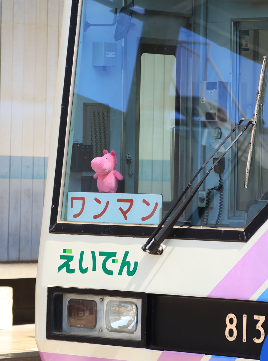 「#たべっ子どうぶつTHEMOVIE」コラボ企画のキャラクター紹介

第9回
今日は813号車に乗っている「かばちゃん」です！
ムードメーカーのかばちゃんも、電車に乗ってコラボを盛り上げてくれています♪
見つけたら、ぜひ写真を撮ってSNSでシェアしてね

#叡山電車 #映画たべっ子どうぶつ