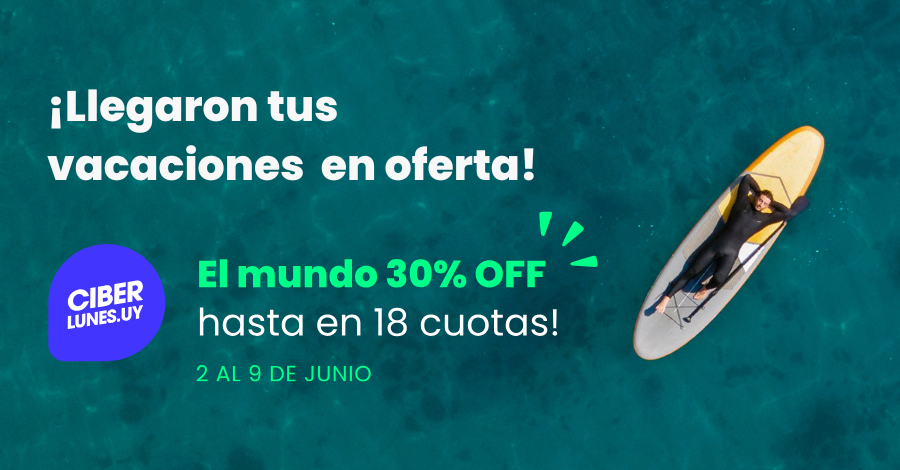 Entrás “solo a mirar” y salís con vuelo, hotel y sonrisa. LLEGÓ EL CIBER con hasta 30% OFF 🔥 y podés pagarlo en hasta 18 cuotas. ✈️ ¿Vas a dejarlo pasar? MIRÁ: tinyurl.com/LlegoCiber25