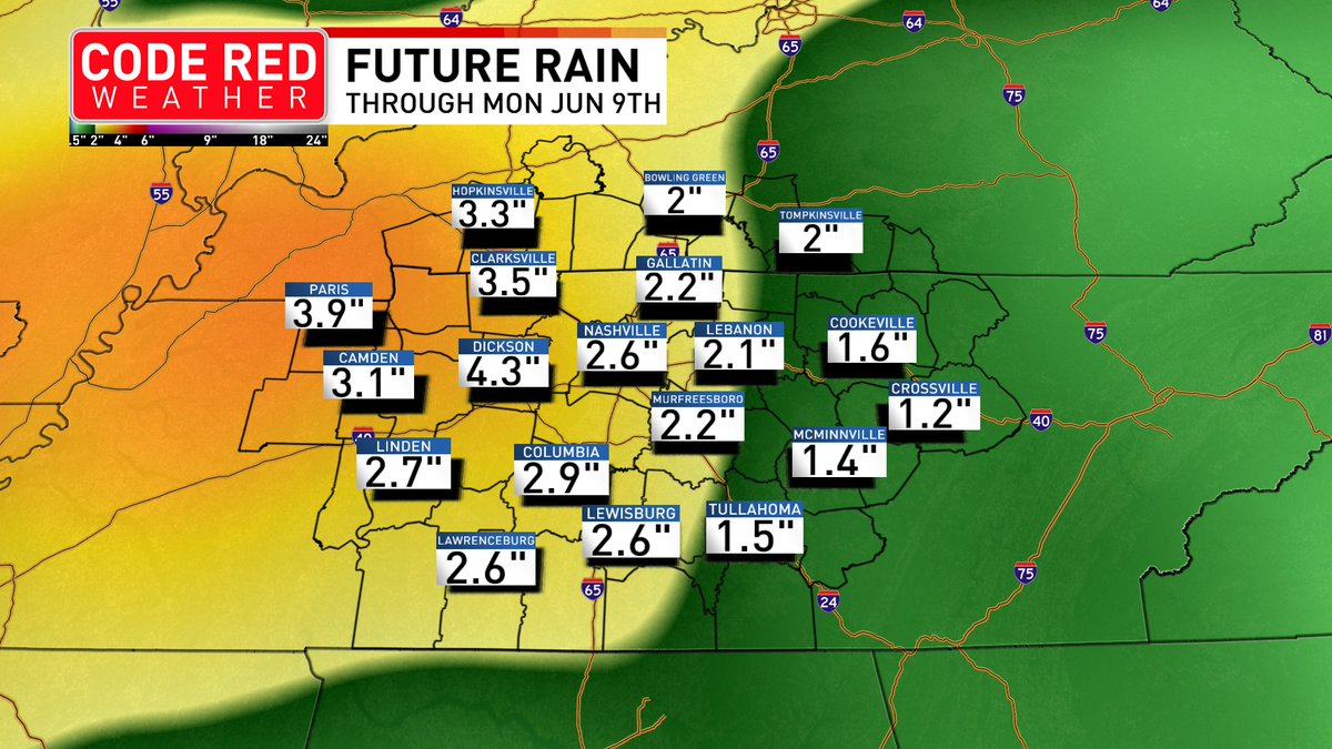 Rain returns in time for CMA Fest, no severe threats: tinyurl.com/2zkdzbp7