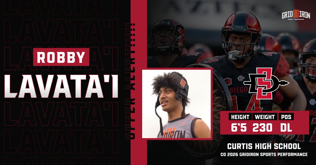Robby Lavata'i is a big-time DL who is just getting started!!!

Congrats on Receiving your Offer to San Diego State!!!!

Turn on the tape; This Kid is a real-deal dawg!!!

College Coaches, Reach Out!! Don't be Late on this 2026!!!