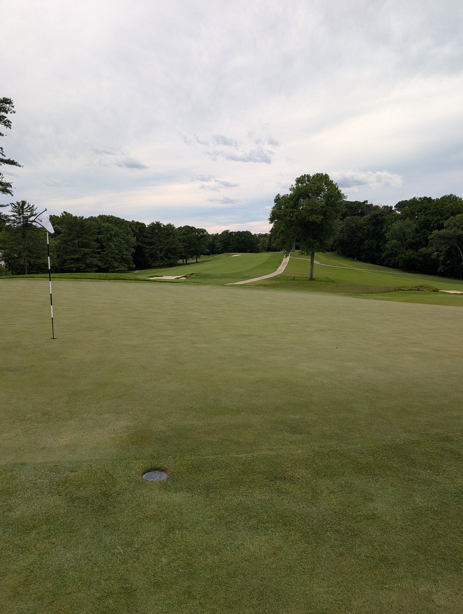 Last practice round on the course
Greens are at least 13.5 already

If the wind stays down it will take something low but if the breeze picks up, this place will be a test and a half