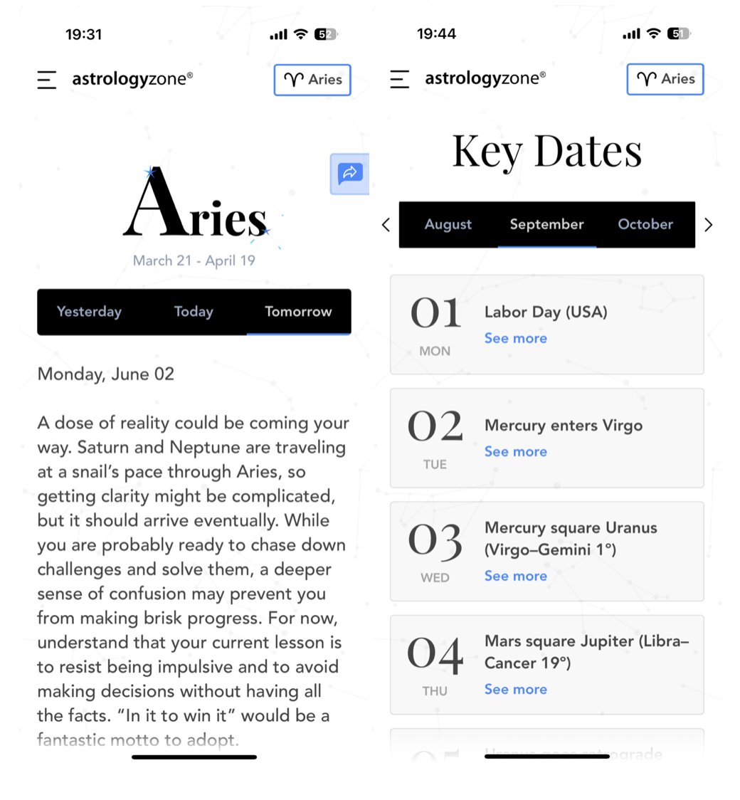 ✨To help you plan ahead, The AstrologyZone horoscopes app gives you yesterday, today, and tomorrow’s prediction. 
🌟With the Premium you’ll get a longer version, plus the key dates till the end of January 2026!

View it here: tinyurl.com/3vfy9nep