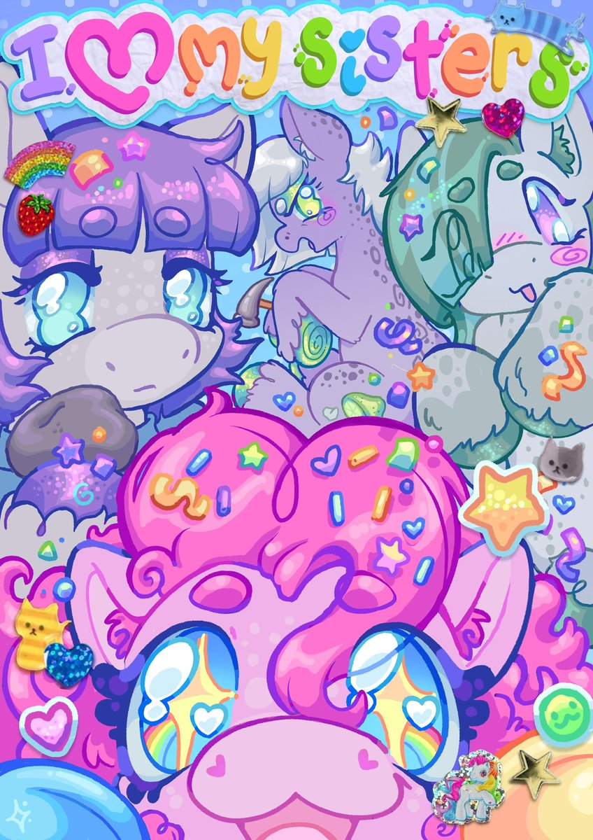 Pie sisters &gt;:333

this is in a background pony zine, dashienova.crd.co/#S4