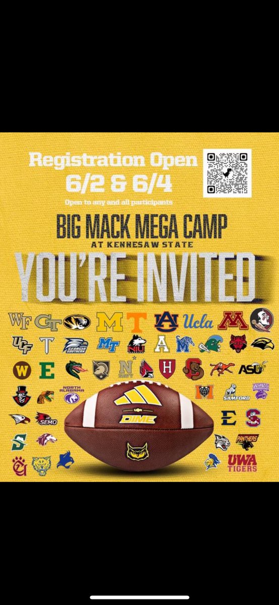 I will be camping at kennesaw state tomorrow. Ready to learn and execute!! 
<a href="/Coach_JBradley/">Jonathan Bradley</a> <a href="/CoachMack_KSU/">CoachMack_KSU</a> <a href="/Coach_Grimmett/">Dustin Grimmett</a> <a href="/CoachCoger/">Caleb Coger</a> <a href="/Coachjtolleson/">JR Tolleson</a>