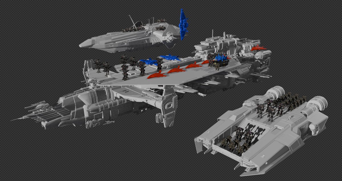 FrotonX's tweet photo. @RobertsSpaceInd I just think Starships and Mechs go well hand in hand in a modern Sci-Fi. The control systems of many Starships can be used for mechs as well. Those with an armored core-style design would be by Mirai, while stuff like battlemechs or Titans would be by Argos or Drake.) https://t.co/xIi9J63UEz