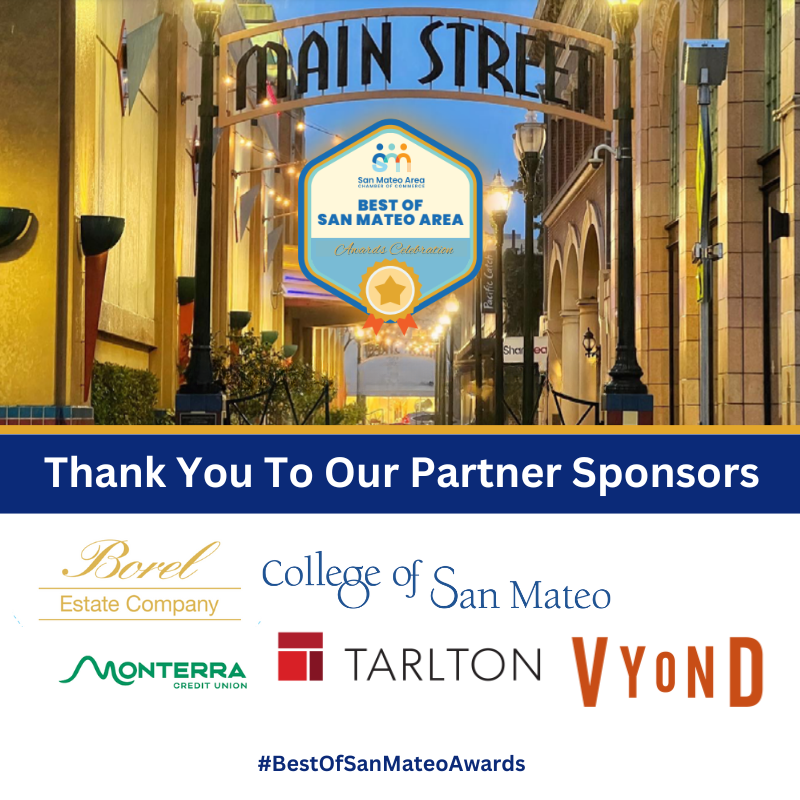 Thank you to our valued Partner Sponsors for supporting the Best of San Mateo Area Awards! Your partnership helps us celebrate, connect, and uplift our amazing community.

#BestofSanMateoAreaAwards #SanMateoChamber #SanMateoBusiness