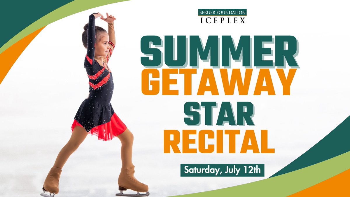 If you loved our Blooming Stars Recital, get excited, our Summer Getaway Star Recital is right around the corner, and you won't want to miss it!

🎟️ Early bird pricing ends June 30th
🗓️ Registration closes July 7th
👉 Head to bergerfoundationiceplex.com to register today!