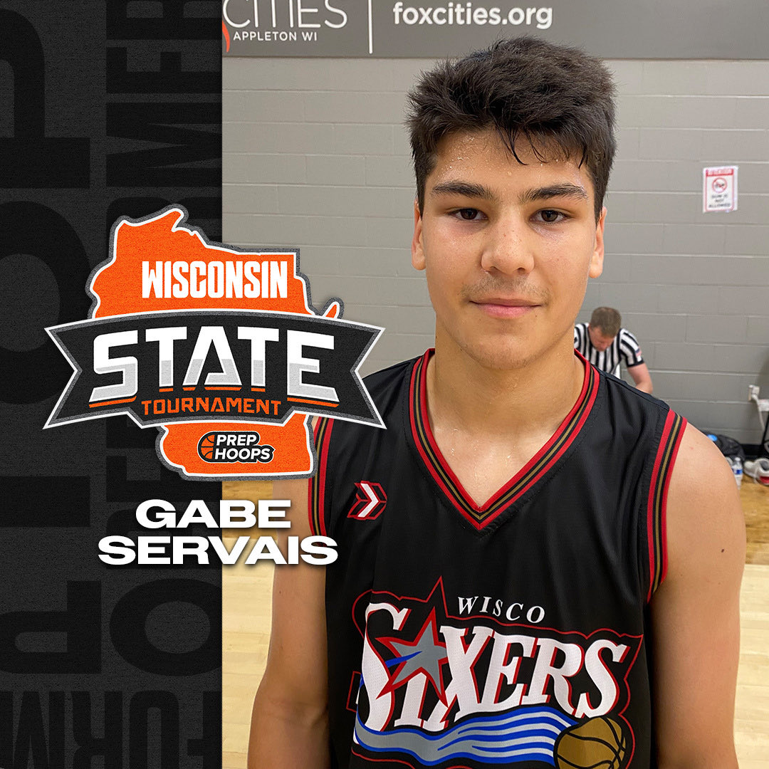 La Crosse Central 2027 G Gabe Servais (5-11) helped the Wisconsin 26ers to a second-place in the 16U bracket of Prep Hoops WIsconsin State Tournament. #phwistate