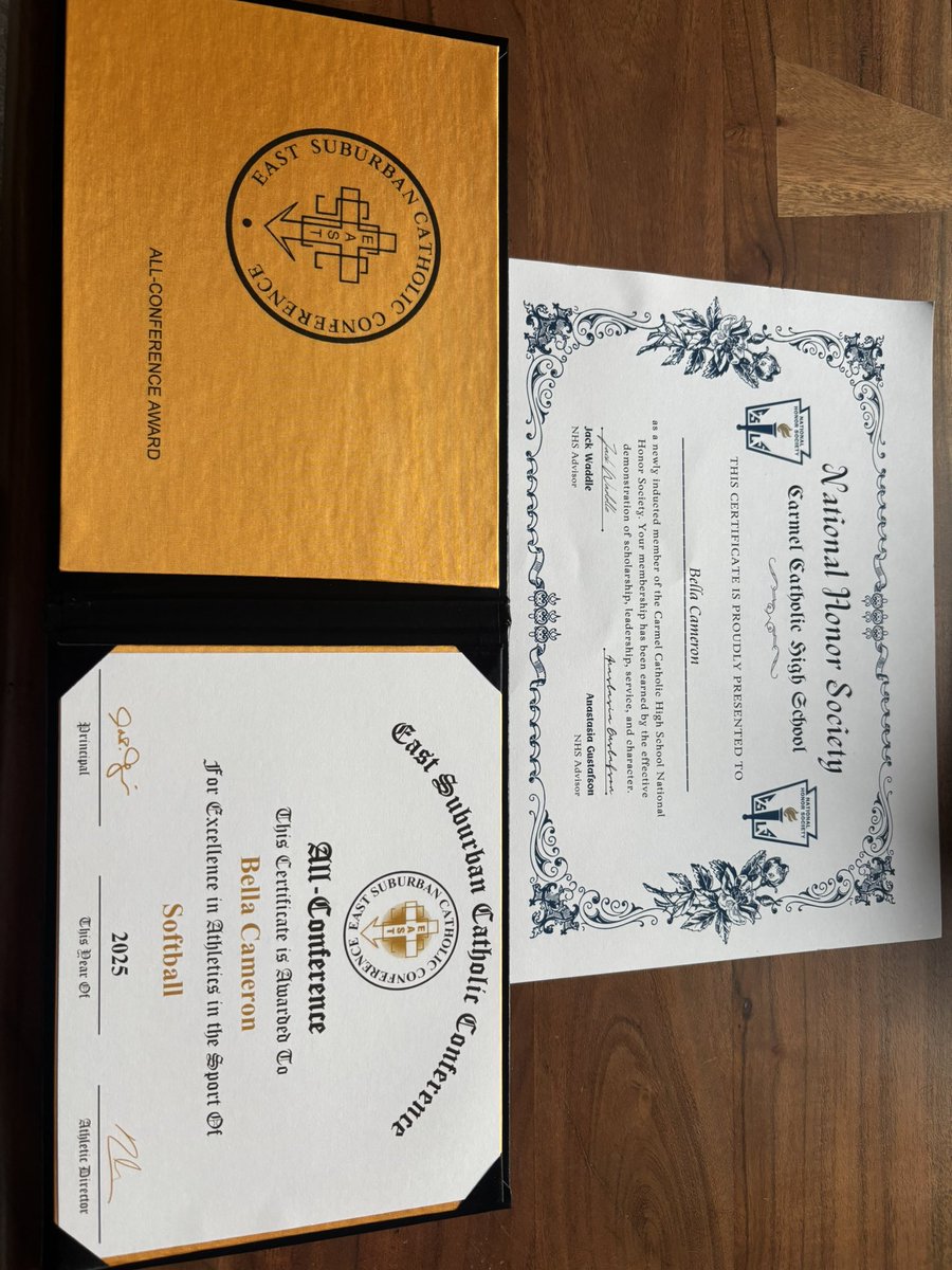 I’ve had some great accomplishments during this high school season! Academically, I was inducted into National Honors Society. On the softball field, I made ESCC All Conference and won Regionals! Can’t wait for Sectionals this week!