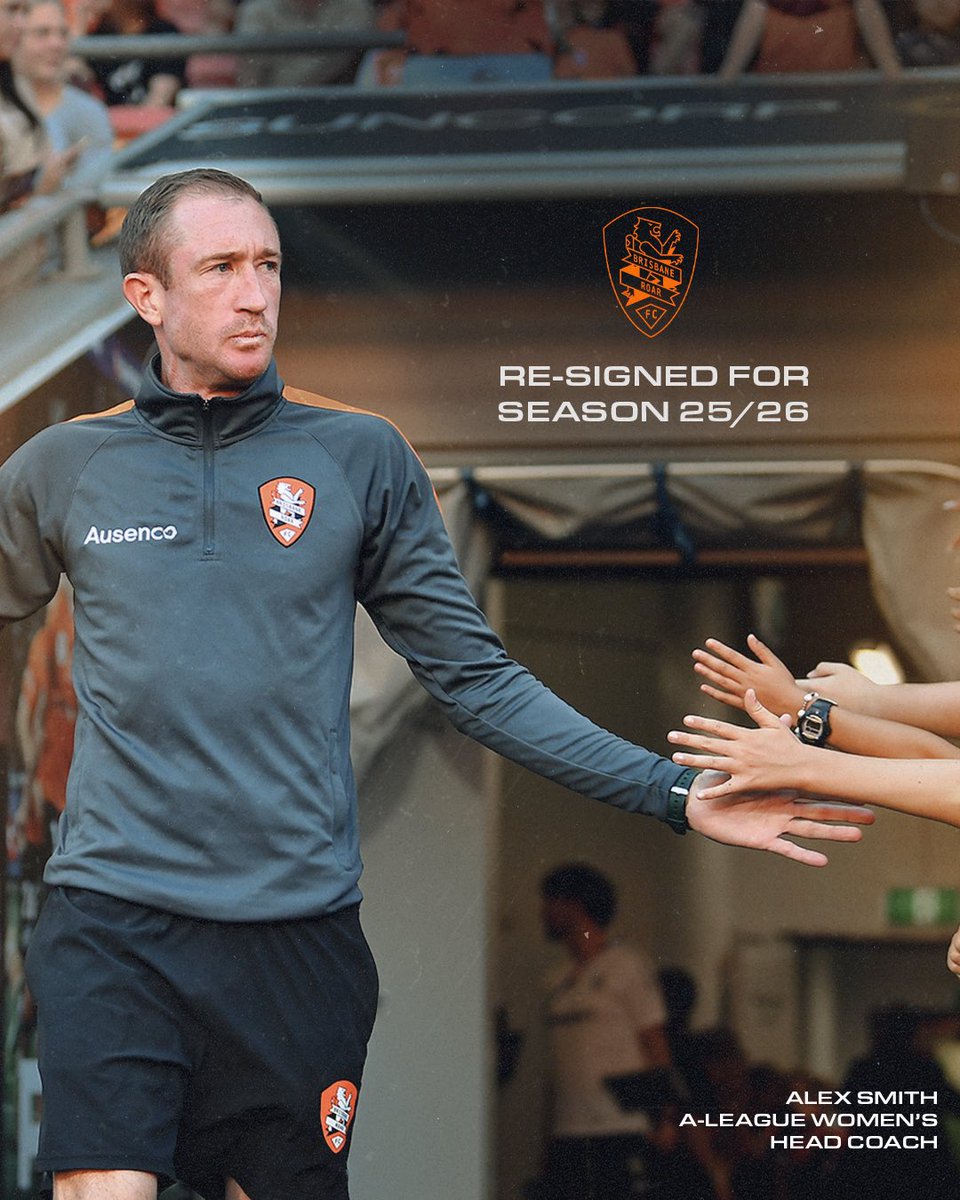 Brisbane Roar are delighted to announce that Alex Smith has re-signed as Head Coach of the Ninja A-League Women’s team for the 2025/26 season. 

More at brisbaneroar.com.au