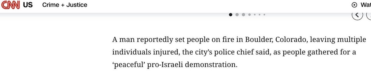 Why did CNN put "peaceful" in quotes?

This was a group of elderly Jewish-Americans who had gathered to speak up for the Hamas hostages in Gaza.