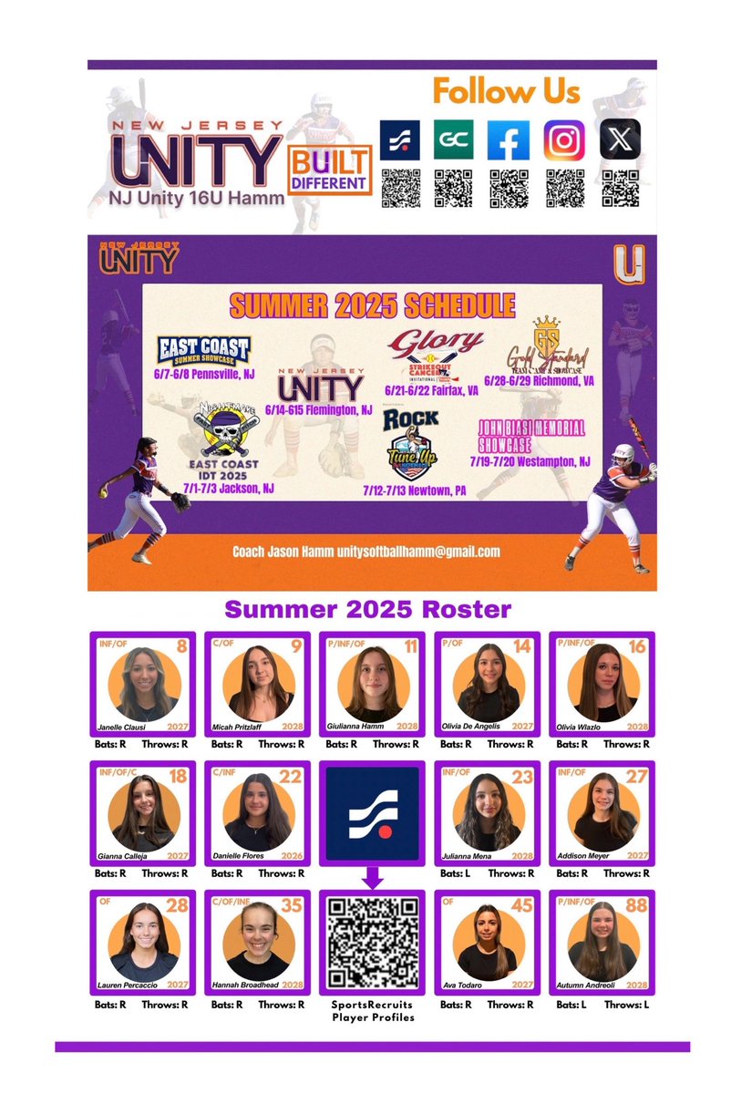Autumn Andreoli 2028 (@autumnandreoli) on Twitter photo Here is my team's schedule for the upcoming East Coast Summer Showcase on June 7th and 8th. Come out and watch us perform! <a href="/NJUnityHamm/">NJ Unity 16U Hamm</a> <a href="/VAUnitySB/">Unity Softball</a> <a href="/UnityNewJersey/">New Jersey Unity</a> <a href="/TopPreps/">College Coach / College Scout / College Recruiter</a> <a href="/FGS_softball/">FLATGROUND Softball</a> <a href="/Softball_Alley/">Softball Alley</a> <a href="/SoftballDown/">Down South Softball</a> <a href="/Softballsfuture/">Softballs Futures 🇺🇸</a> <a href="/SBRRetweets/">Softball Recruiting Reposts</a> <a href="/CoastRecruits/">Coast 2 Coast Recruits</a> <a href="/ExtraInningSB/">EXTRA INNING SOFTBALL</a> Here is my team's schedule for the upcoming East Coast Summer Showcase on June 7th and 8th. Come out and watch us perform! <a href="/NJUnityHamm/">NJ Unity 16U Hamm</a> <a href="/VAUnitySB/">Unity Softball</a> <a href="/UnityNewJersey/">New Jersey Unity</a> <a href="/TopPreps/">College Coach / College Scout / College Recruiter</a> <a href="/FGS_softball/">FLATGROUND Softball</a> <a href="/Softball_Alley/">Softball Alley</a> <a href="/SoftballDown/">Down South Softball</a> <a href="/Softballsfuture/">Softballs Futures 🇺🇸</a> <a href="/SBRRetweets/">Softball Recruiting Reposts</a> <a href="/CoastRecruits/">Coast 2 Coast Recruits</a> <a href="/ExtraInningSB/">EXTRA INNING SOFTBALL</a>