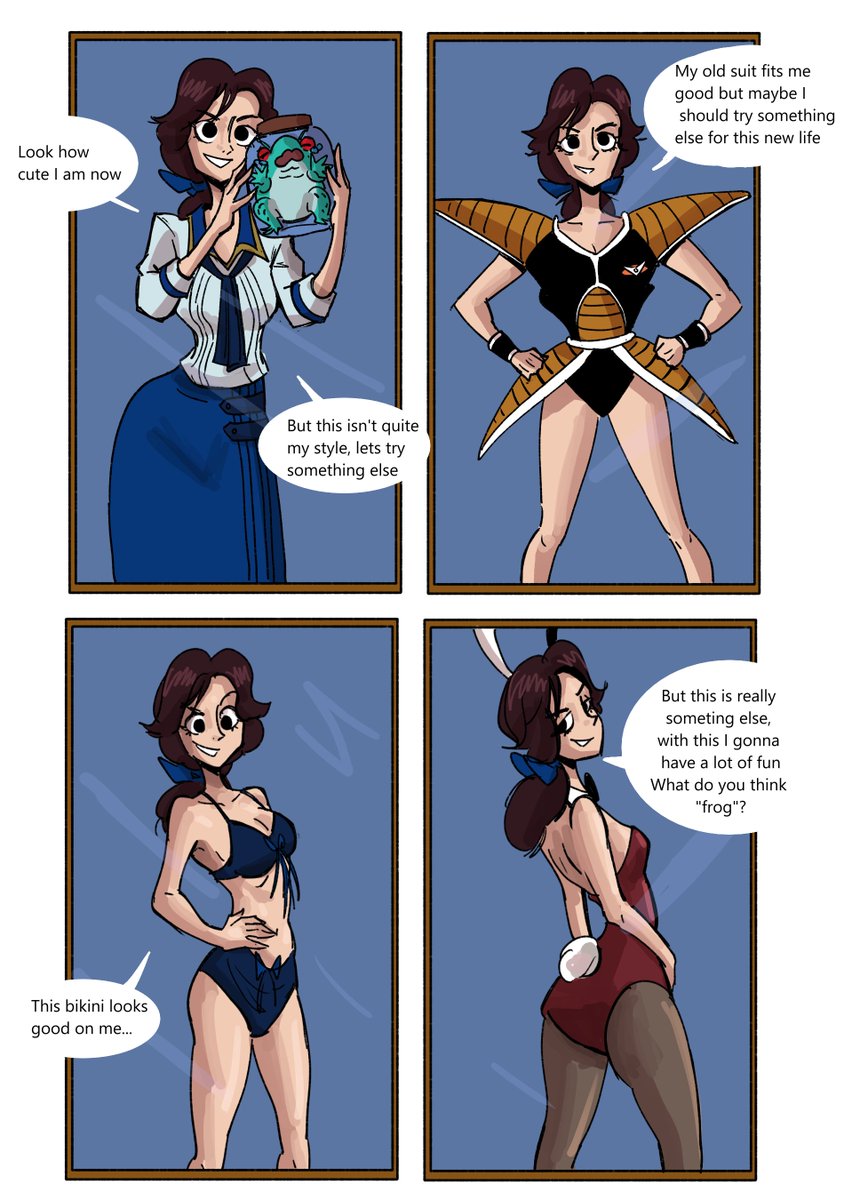 Elizabeth from Bioshock Infinite swapping with Frog Ginyu 
#bodyswap