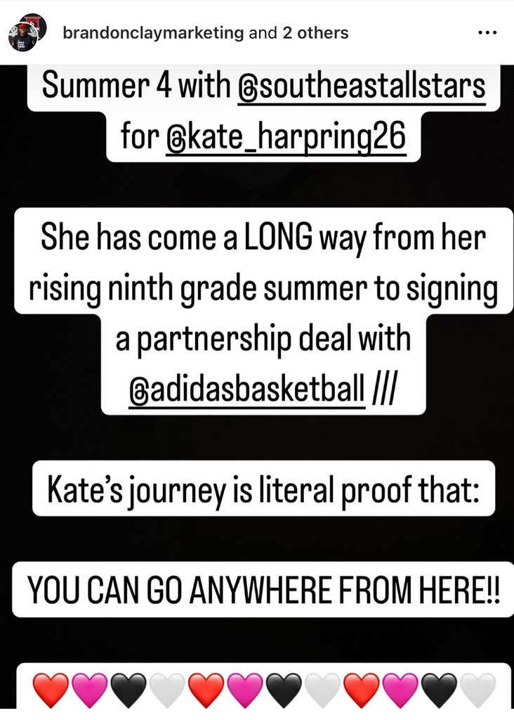 B r a n d o n C l a y (@brandonclaypsb) on Twitter photo Brandon Clay Brand Marketing x Southeast All Stars | Powered By @brandonclaypsb & <a href="/3SSBGCircuit/">3Stripes Select Basketball Girls Circuit</a> ❤️🖤🤍 | #BClayMarketing
YOU CAN GO ANYWHERE FROM HERE!
Kate Harpring has been with us since Day One of the Southeast All Stars relaunch four years ago.
It’s only right that she’s Brandon Clay Brand Marketing x Southeast All Stars | Powered By @brandonclaypsb & <a href="/3SSBGCircuit/">3Stripes Select Basketball Girls Circuit</a> ❤️🖤🤍 | #BClayMarketing
YOU CAN GO ANYWHERE FROM HERE!
Kate Harpring has been with us since Day One of the Southeast All Stars relaunch four years ago.
It’s only right that she’s