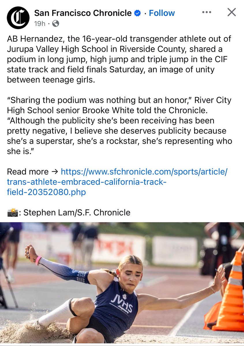 the kids who are actually playing against trans athletes who aren’t auditioning for a gig as a right wing grifter are way more mature than the adults crying about it