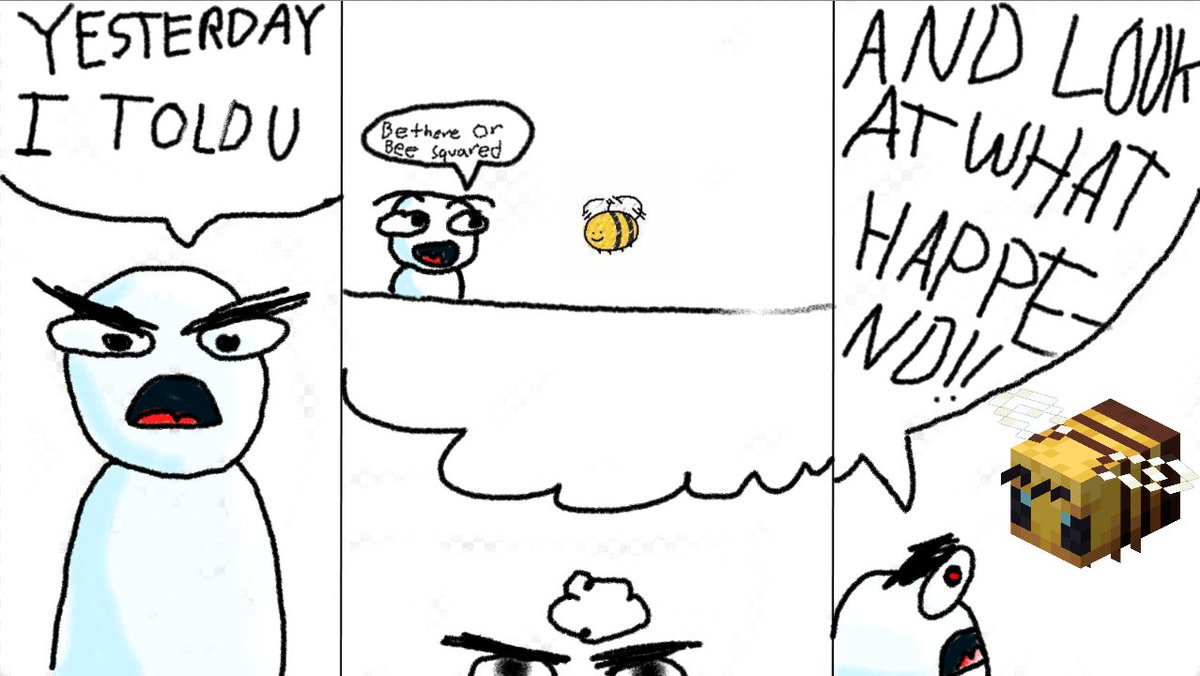MeAmUnoriginal's tweet photo. Bee there or bee squared https://t.co/WpnnDQwDJ1