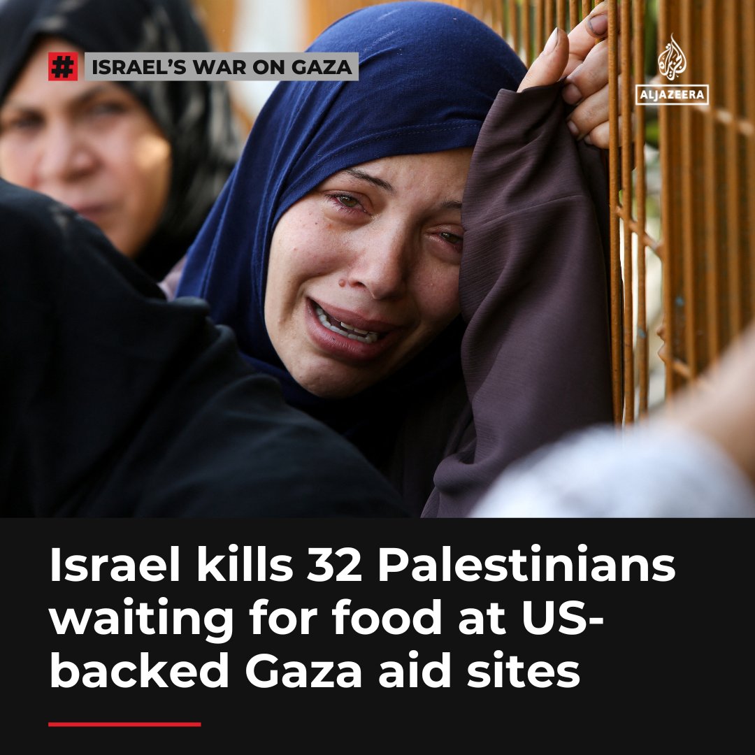 Israeli tanks opened fire on thousands of civilians gathered at a distribution site in southern Gaza’s Rafah on Sunday morning, killing at least 31 Palestinians, according to Gaza’s Government Media Office aje.io/xx7980